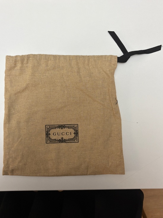 Gucci Other - Gucci tan cotton drawstring pouch with black logo